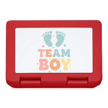 Geschlechterenthüllung Team Jungen Babyparty Baby - Brotdose - Rot - Vorne