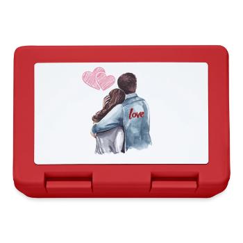 Love Forever – Romantic Couple in Embrace - Lunchbox - red - Front