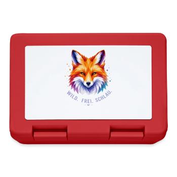 Wild Frei Schlau Fuchs Design – Polygon Fox Motiv  - Brotdose - Rot - Vorne