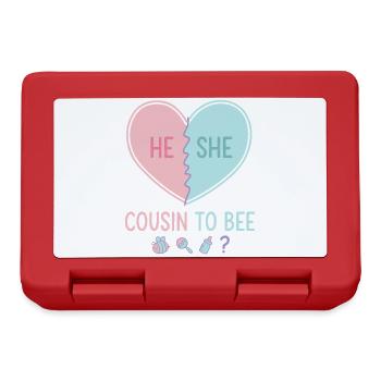 Gender Reveal He She Cousin To Bee Baby Shower - Lunchbox - red - Front
