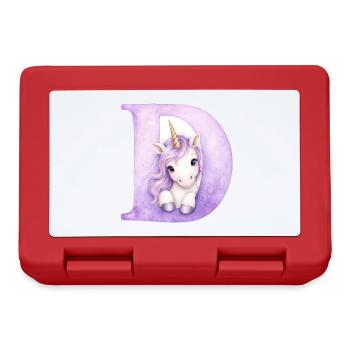 Lettre D Licorne Violette - Boîte à goûter - rouge - Devant