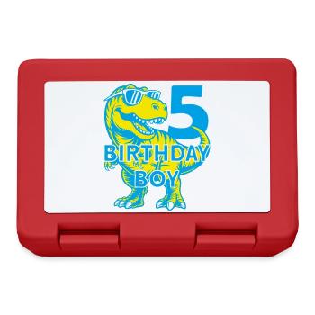 DINO 5 JAHRE DINOSAURIER 5. GEBURTSTAG - Brotdose - Rot - Vorne