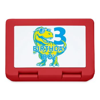 DINO 3 JAHRE DINOSAURIER 3. GEBURTSTAG - Brotdose - Rot - Vorne