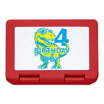 DINO 4 ANS DINOSAURE 4E ANNIVERSAIRE - Boîte à goûter - rouge - Devant