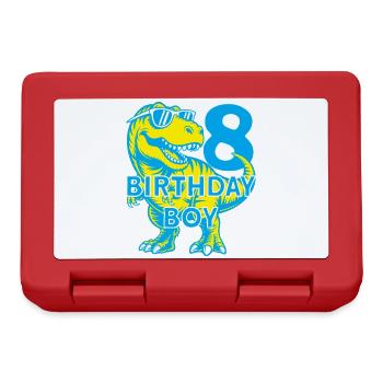 DINO 8 JAHRE DINOSAURIER 8. GEBURTSTAG - Brotdose - Rot - Vorne