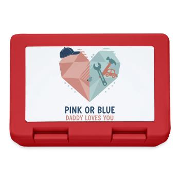 Révélation du genre : rose ou bleu Papa t’aime, bébé - Boîte à goûter - rouge - Devant
