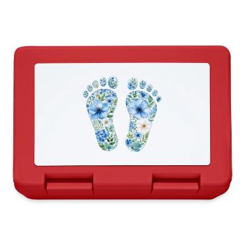 Pieds de bébé faits de fleurs - personnalisables - Boîte à goûter - rouge - Devant