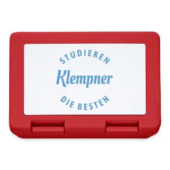Studieren kann jeder - Klempner Spruch - Brotdose - Rot - Vorne