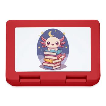 Axolotl Reading Bookworm Book Bookworm Bookworm - Lunchbox - red - Front