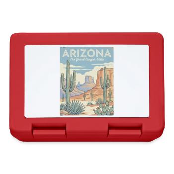 Arizona Desert Retro Poster - Lunchbox - red - Front