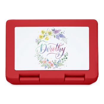 Peinture à l’aquarelle de la couronne de fleurs de Dorothy - Boîte à goûter - rouge - Devant