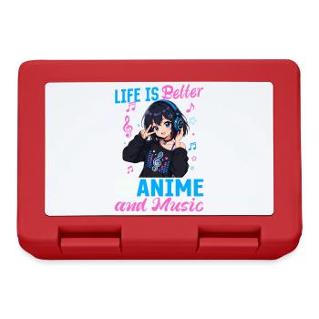Anime et musique Chibi - Boîte à goûter - rouge - Devant