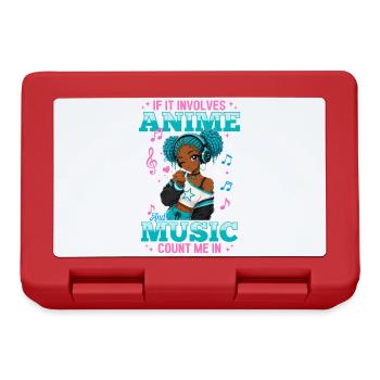 Anime and Music Chibi Black Girl - Lunchbox - red - Front