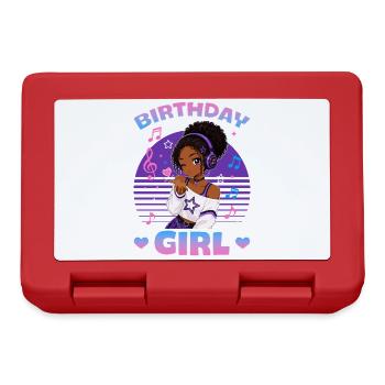 Anime and Music Birthday Chibi Black Girl - Lunchbox - red - Front