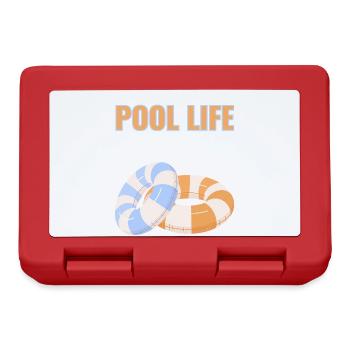 Vie en piscine – Été dans votre piscine préférée - Boîte à goûter - rouge - Devant