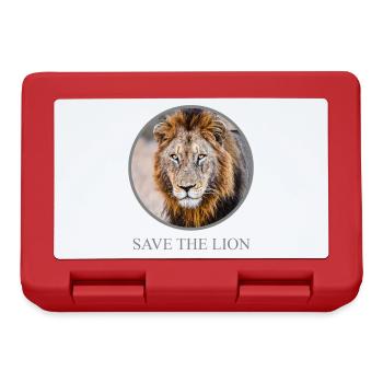 Lion Portrait – Save the Lion Campaign - Lunchbox - red - Front