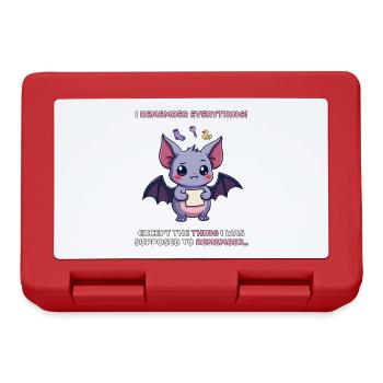 Je me souviens de tout – Humour de chauve-souris avec le TDAH - Boîte à goûter - rouge - Devant