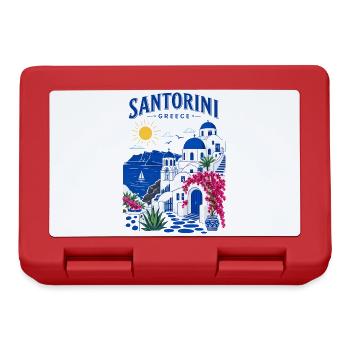 Santorini, Griechenland, Reisedesign - Brotdose - Rot - Vorne