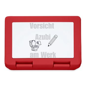 Vorsicht Azubi am Werk / Lustiges Azubi Design  - Brotdose - Rot - Vorne