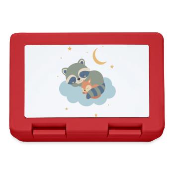 Raccoon and squirrel sleeping - Lunchbox - red - Front