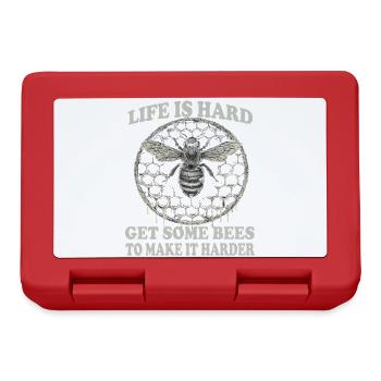 Beekeeping Supplies Beekeeper Accessories Bees Honeycomb Pattern - Lunchbox - red - Front