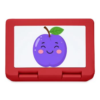 Blue-Purple Kawaii Plum – Sweet Fruit Design - Lunchbox - red - Front