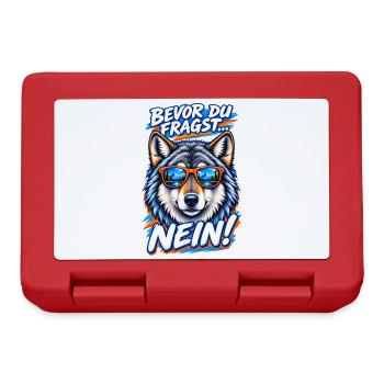 Loup à lunettes cool - Bevor du fragst... NEIN! - Brotdose - Rot - Vorne