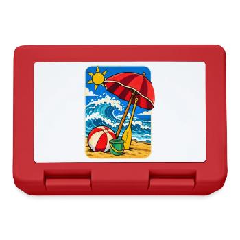 Retro Sunny Beach Day Illustration - Brotdose - Rot - Vorne
