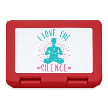 Yoga I Love The Silence Funny Yoga - Brotdose - Rot - Vorne