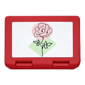 Rosenlinie im rosa Kreis - Brotdose - Rot - Vorne