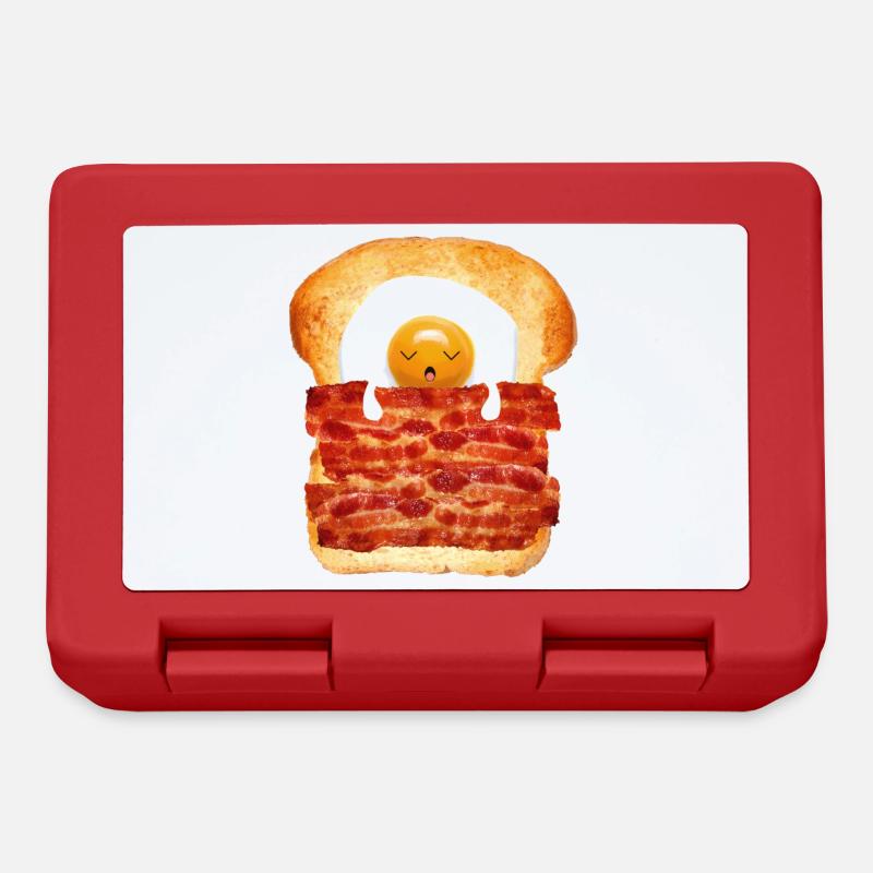 Oeuf, bacon et des toasts - Boîte à goûter - rouge