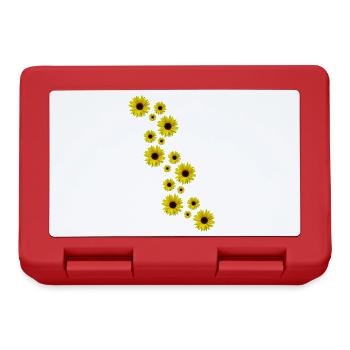 gelbe Sonnenblumen, Sonnenblume, Blumen, Blüten - Brotdose - Rot - Vorne