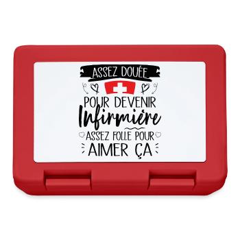 Assez douée pour devenir infirmière cadeau - Boîte à goûter - rouge - Devant