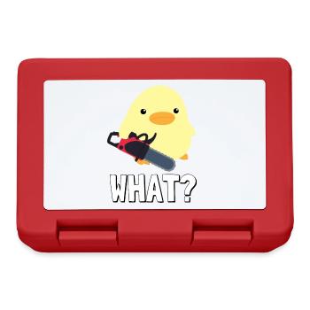 What? Duck with chainsaw meme chick gift idea - Lunchbox - red - Front