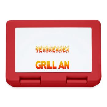 Wir müssen Fett verbrennen schmeißt den Grill an - Brotdose - Rot - Vorne