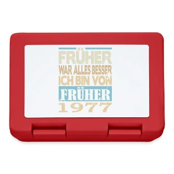 1977 Geboren Früher war alles besser - Brotdose - Rot - Vorne