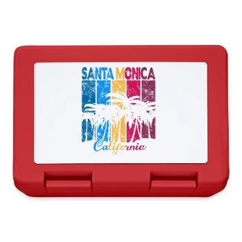 Vintage Santa Monica California Palm Trees - Lunchbox - red - Front