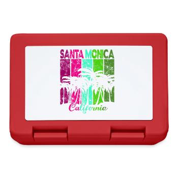 Vintage Santa Monica California Palm Trees - Lunchbox - red - Front