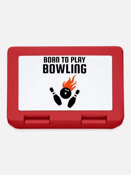 Born to play bowling (Bowlingkugel mit Flammen) - Lunchbox - red