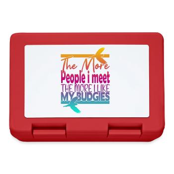 The More People i Meet The More i Like My Budgies - Lunchbox - red - Front