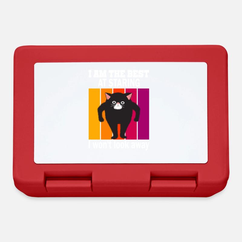 Staring Cat - Cats Staring - Lunchbox - red