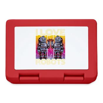 I love Robots - Lunchbox - red - Front