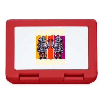 I love Robots - Lunchbox - red - Front