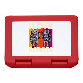 J’adore les robots - Boîte à goûter - rouge - Devant