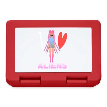 J’aime les extraterrestres - Boîte à goûter - rouge - Devant