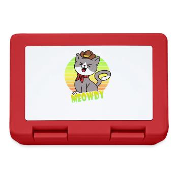 Meowdy Cowboy Cat - Lunchbox - red - Front