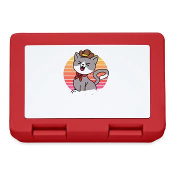 Meowdy Cowboy Cat - Lunchbox - red - Front