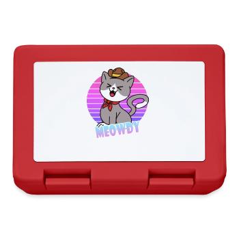 Meowdy Cowboy Cat - Lunchbox - red - Front