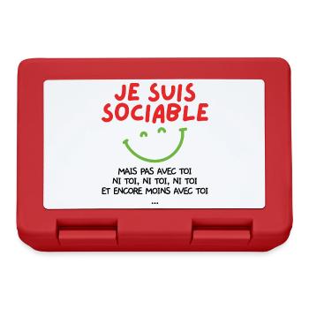 Je suis sociable mais pas avec toi - Boîte à goûter - rouge - Devant