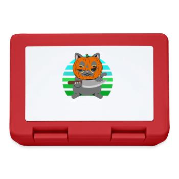 Halloween Cat Pumpkin Head - Lunchbox - red - Front